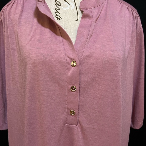 PerSeption Women’s Short Sleeve Blouse. New with Tags. Rose Pink. Size 2X. - Picture 2 of 7
